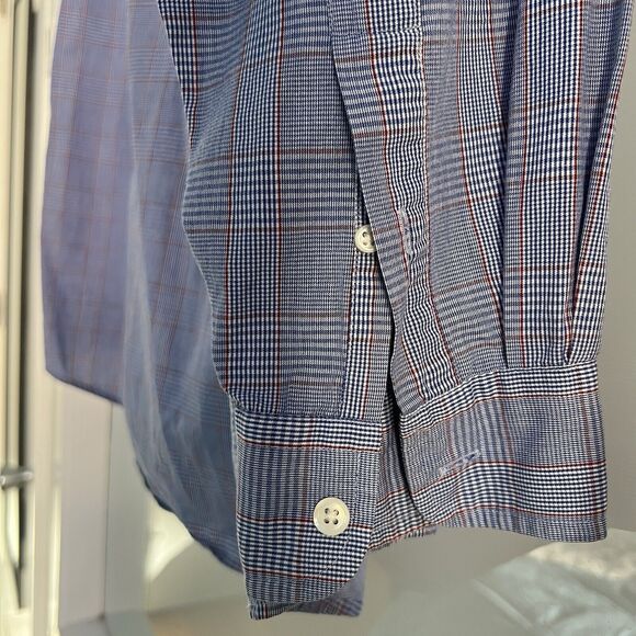 Vintage J.Crew Oarsman Plaid Blue Shirt Festive Button Up Casual Size 16-35 - Picture 5 of 7